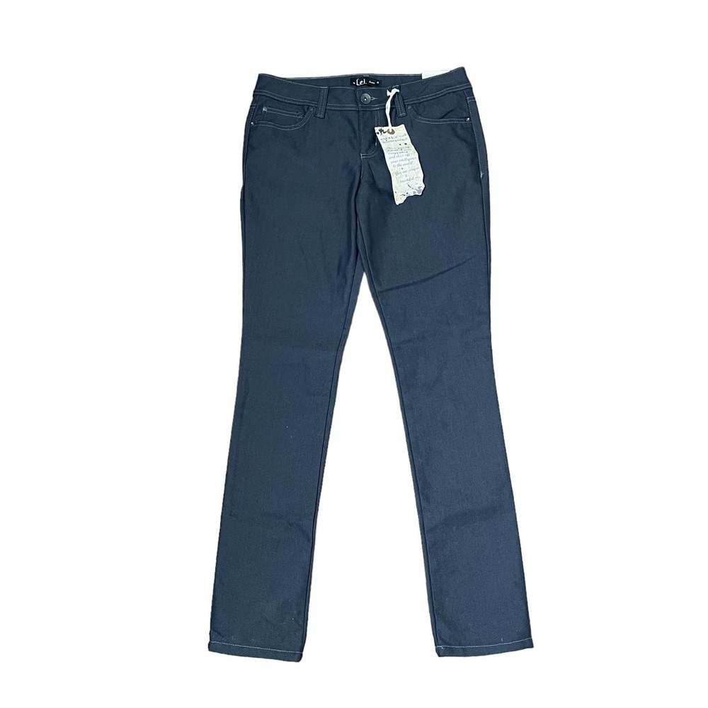 L.E.I. Benett Skinny Jeans Size 9 Regular Black Juniors Denim Stretch 32X32